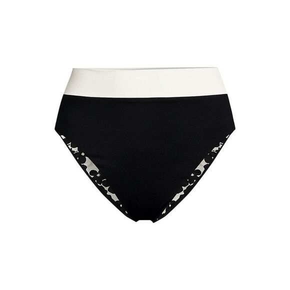 Land's End High Leg Reversible bikini bottom in black egret floral shadow Medium - Picture 3 of 8